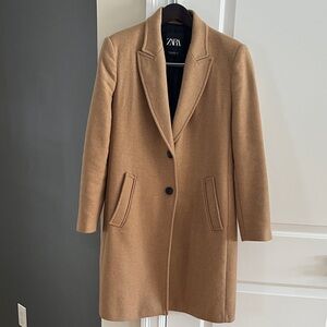 Zara Camel Wool Blend Coat